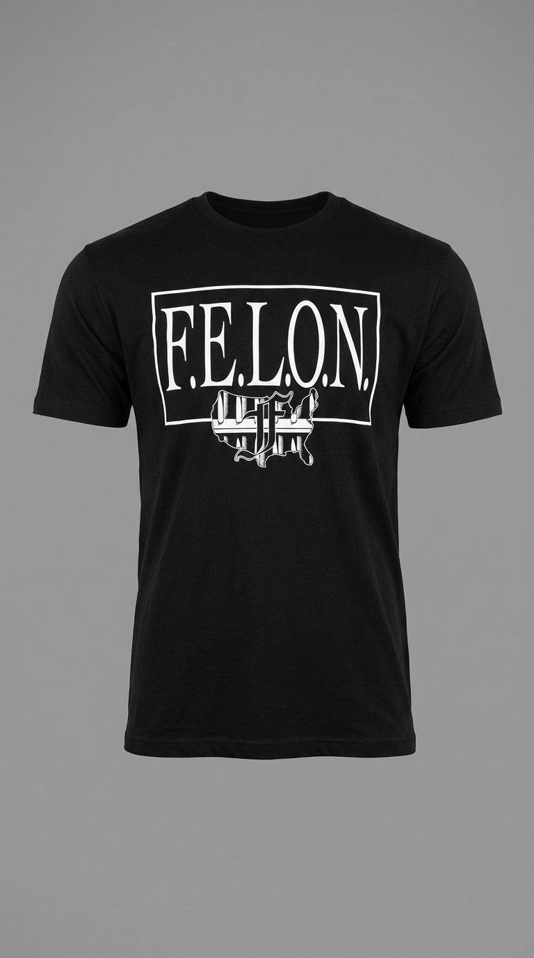 F.E.L.O.N logo BLK T