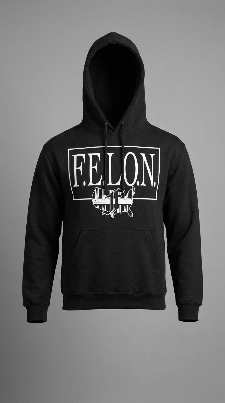 F.E.L.O.N Logo Hoodie BLK